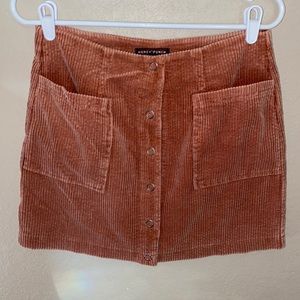 Honey Punch coral corduroys skirt